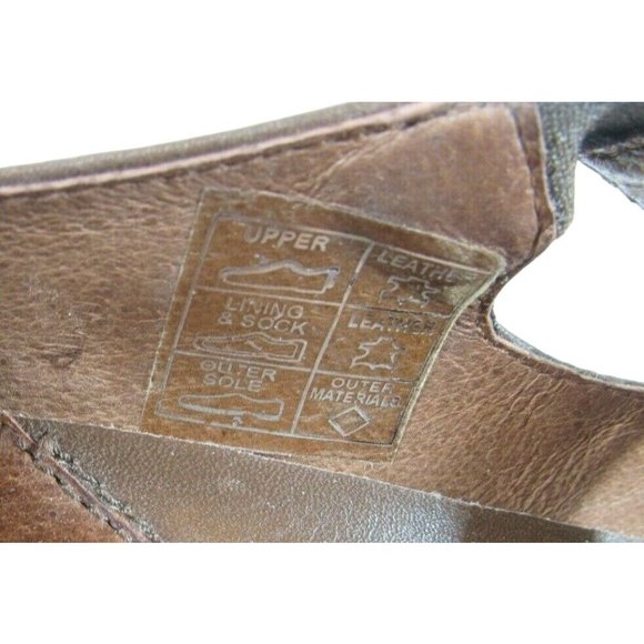 Sanita Matilda Mary Jane Clogs Brown Leather Womens Wedge Heel Ankle Strap Sz 5. - Picture 8 of 8